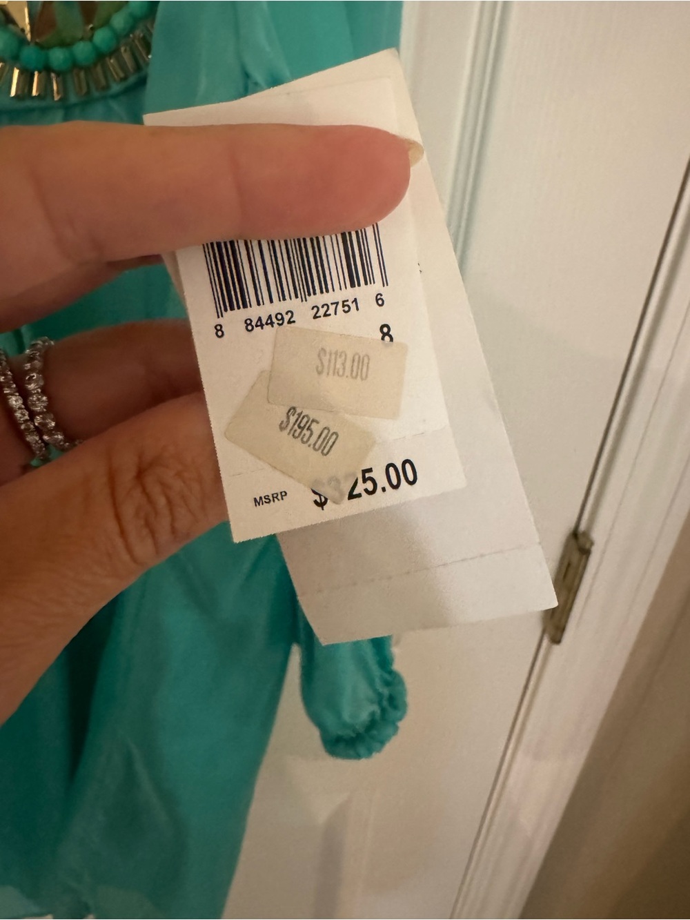 Milly Turquoise Beaded Scoop-Neck Tunic Teal - Picture 3 of 3